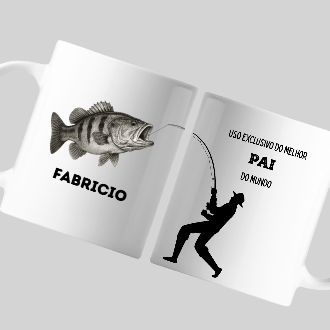 Caneca personalizada para pai pescador