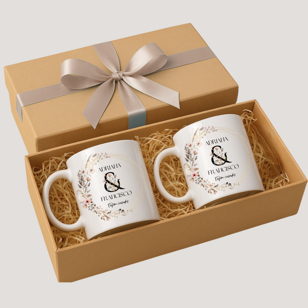 Kit de Canecas Personalizadas Casamento