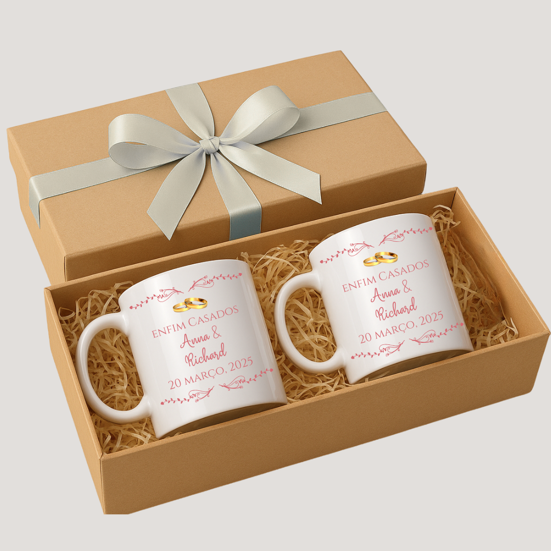 Kit de Canecas Personalizadas Casamento