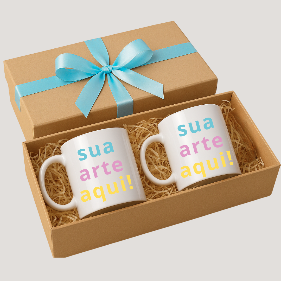 Kit - Caixa MDF e Canecas