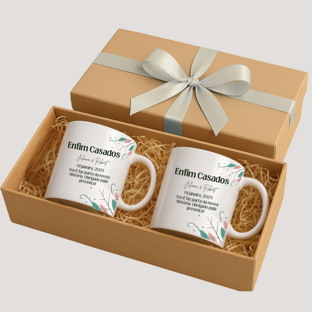 Kit de Canecas Personalizadas Casamento