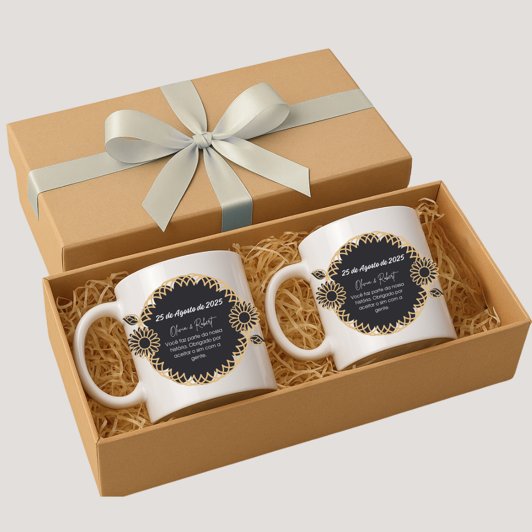Kit de Canecas Personalizadas Casamento