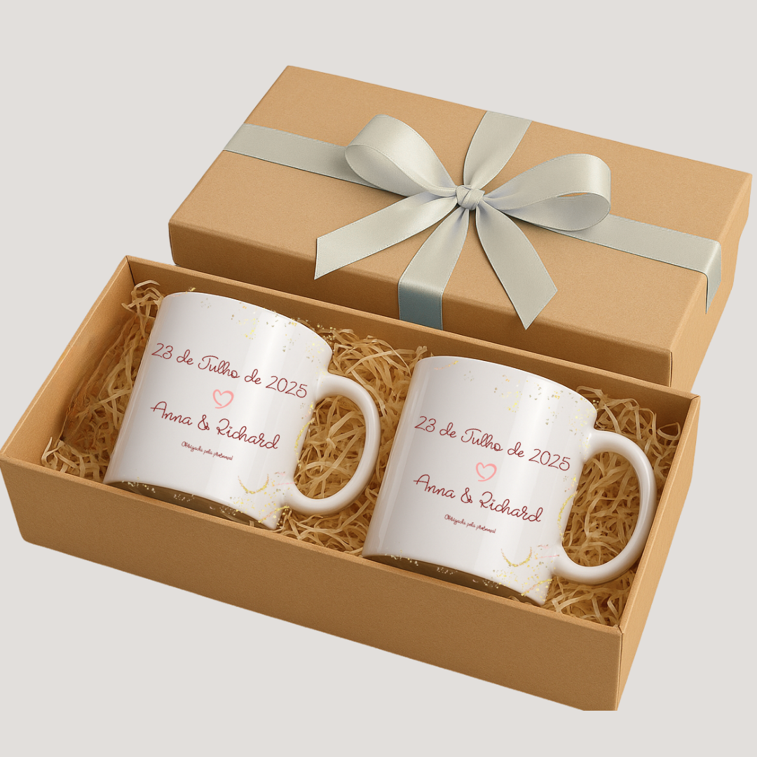 Kit de Canecas Personalizadas Casamento