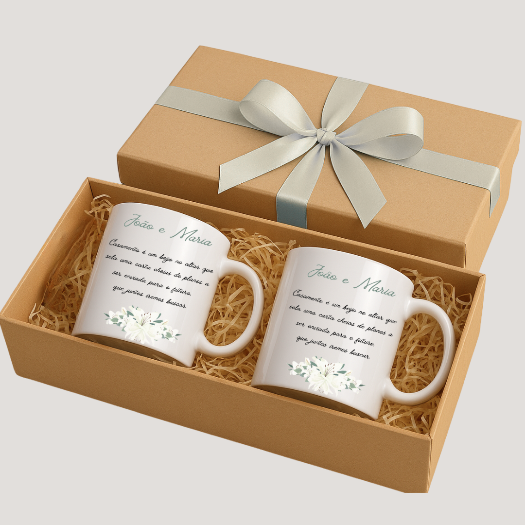 Kit de Canecas Personalizadas Casamento