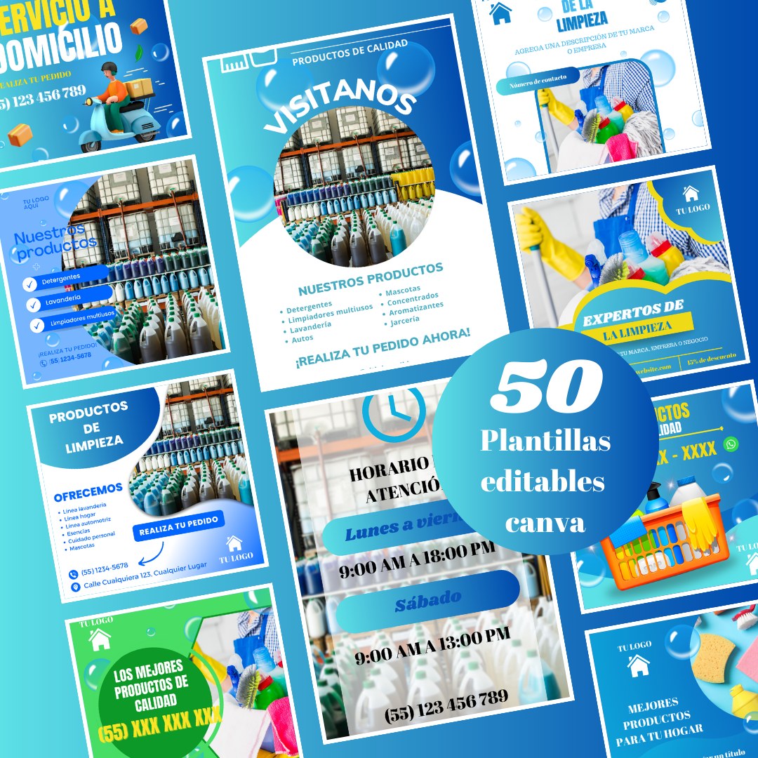 Productos de limpieza - Plantillas Editables