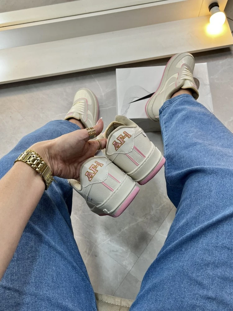 Tênis Nk Air Force 1 Luxo Creme e Rosa