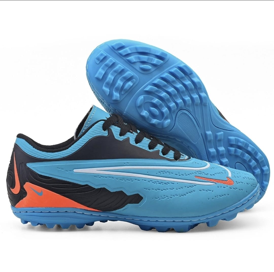 Chuteira Nike Mercurial Society Azul Preta Laranja
