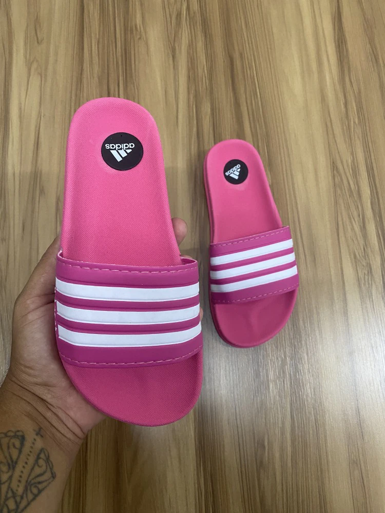 Chinelos Adidas Slide Rosa Branca