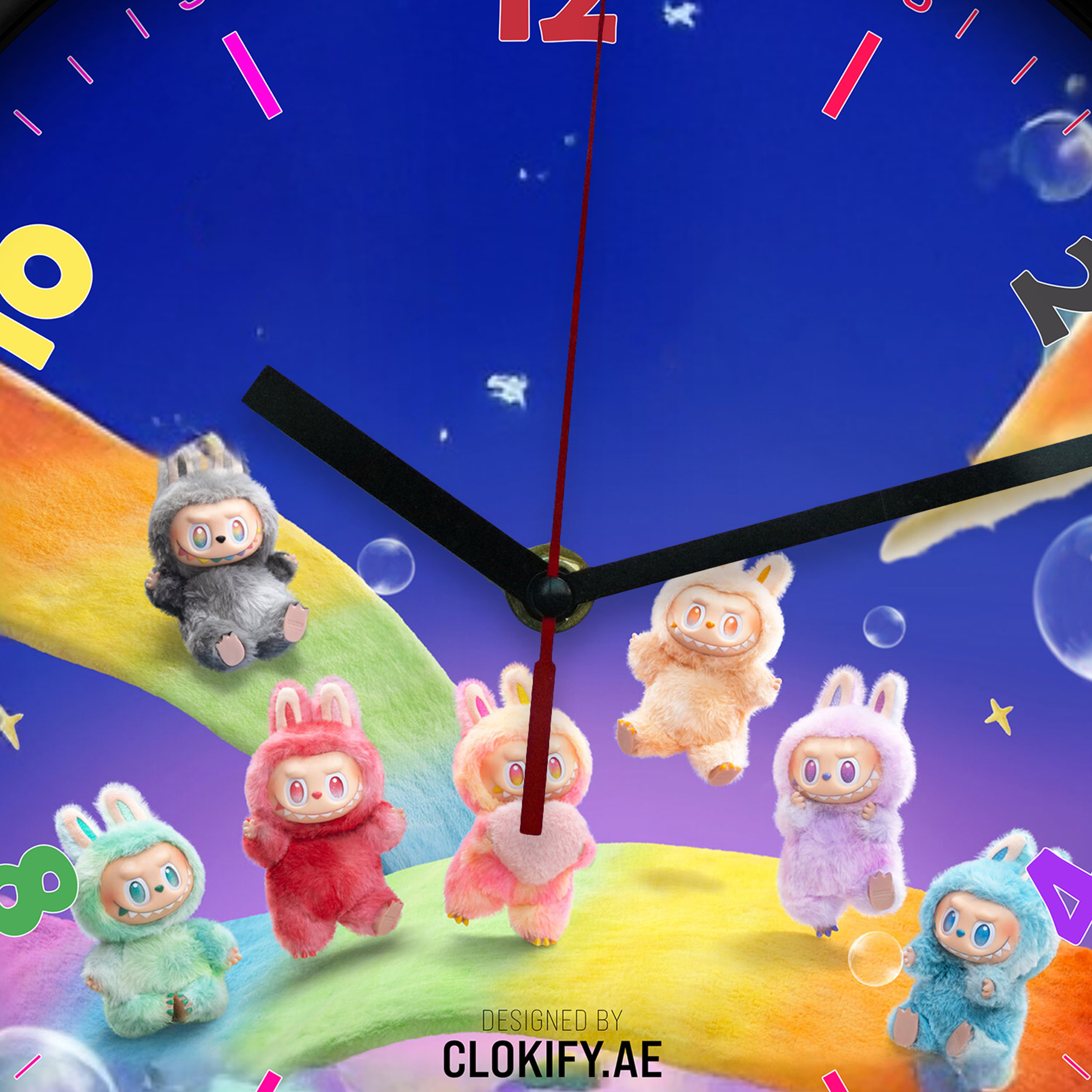 Colorful Space-Themed Wall Clock