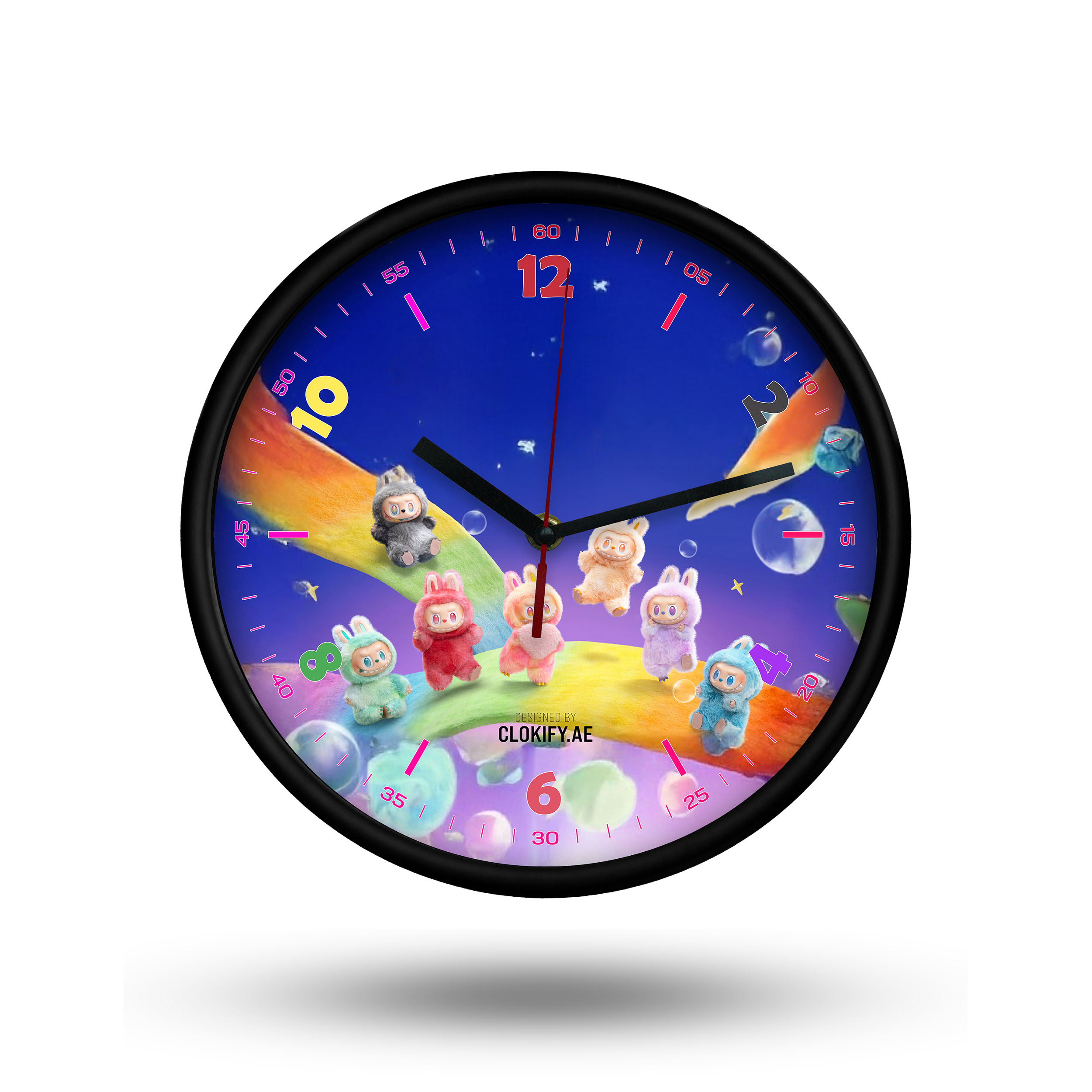 Colorful Space-Themed Wall Clock