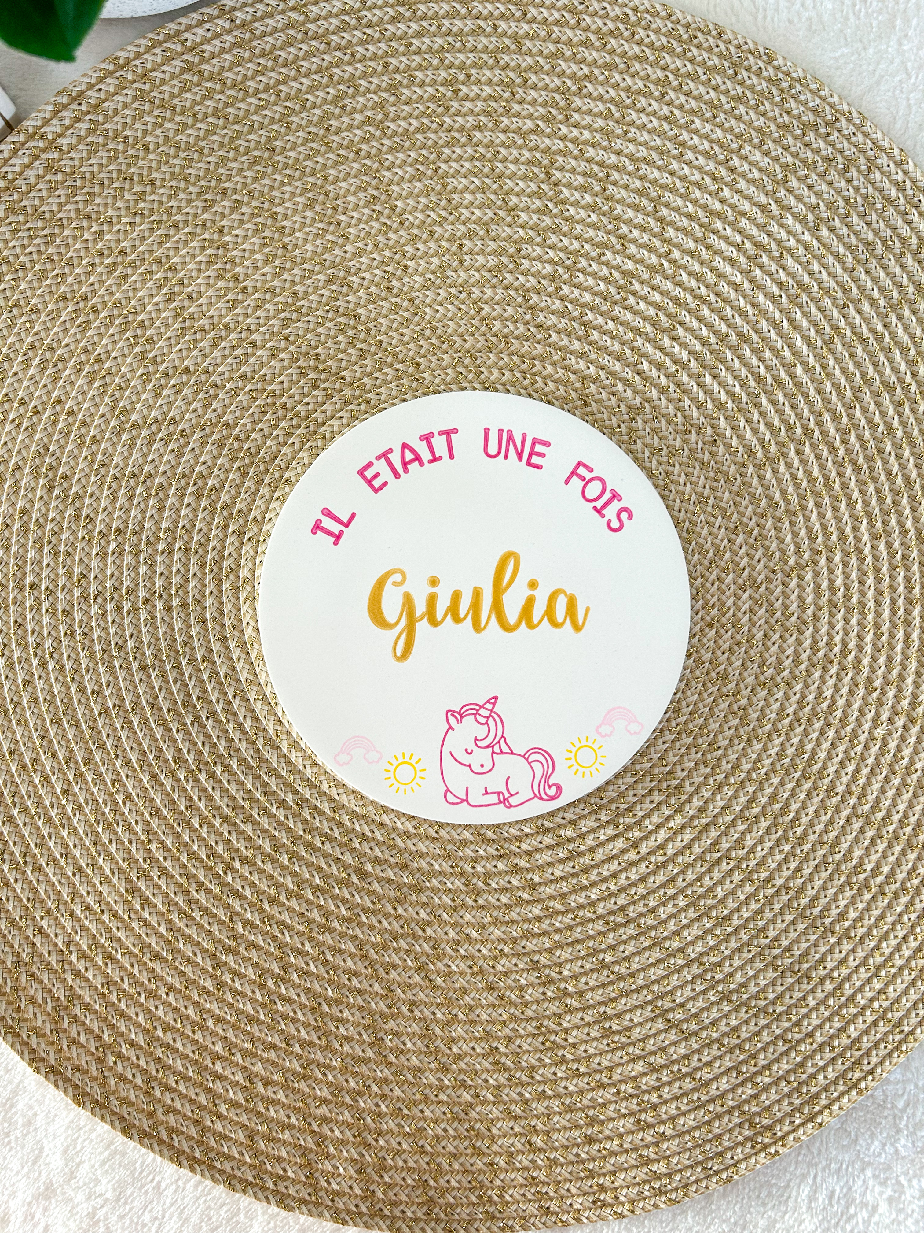 Carte naissance - LICORNE arc-en-ciel