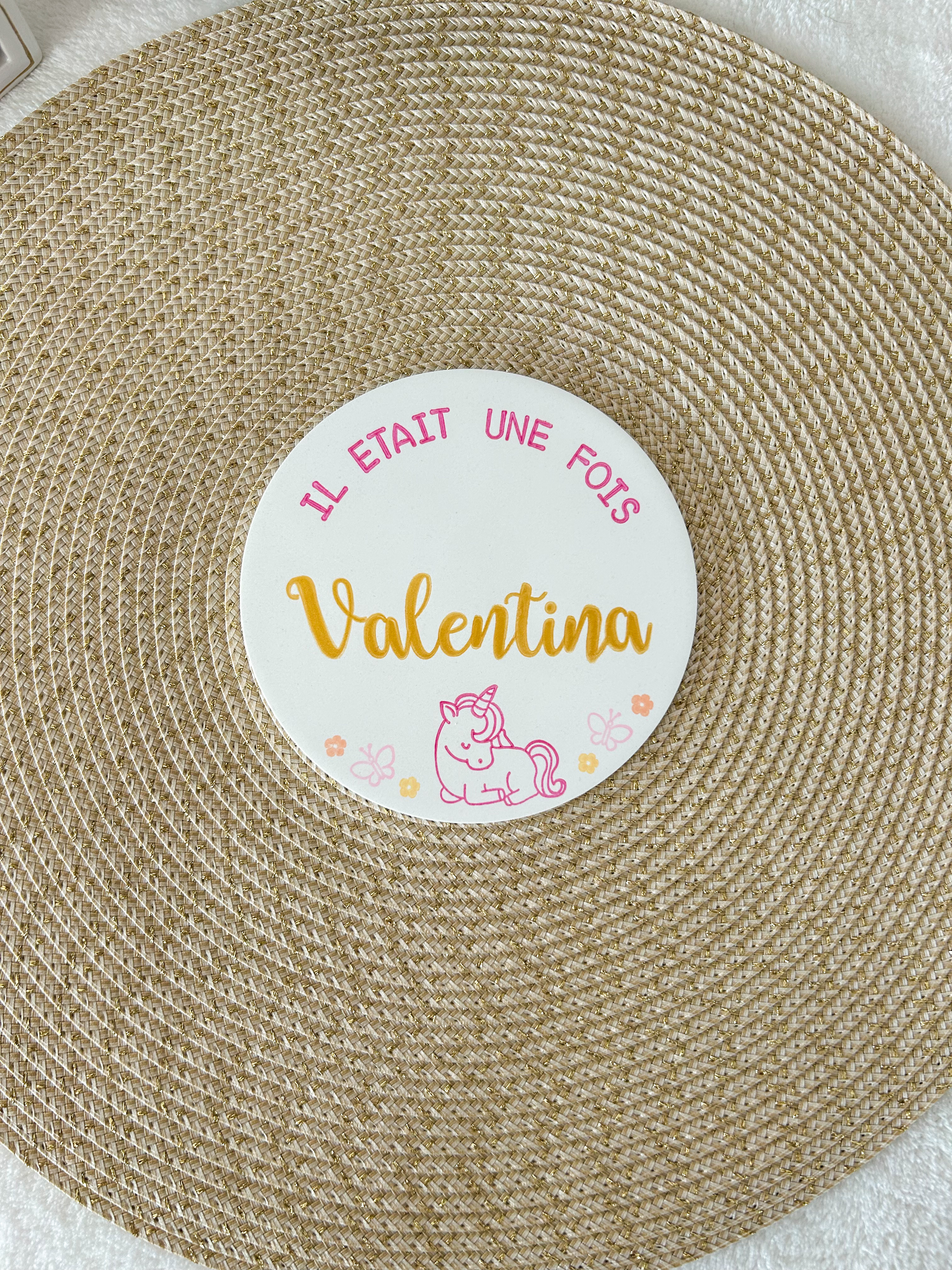 Carte naissance - LICORNE papillons