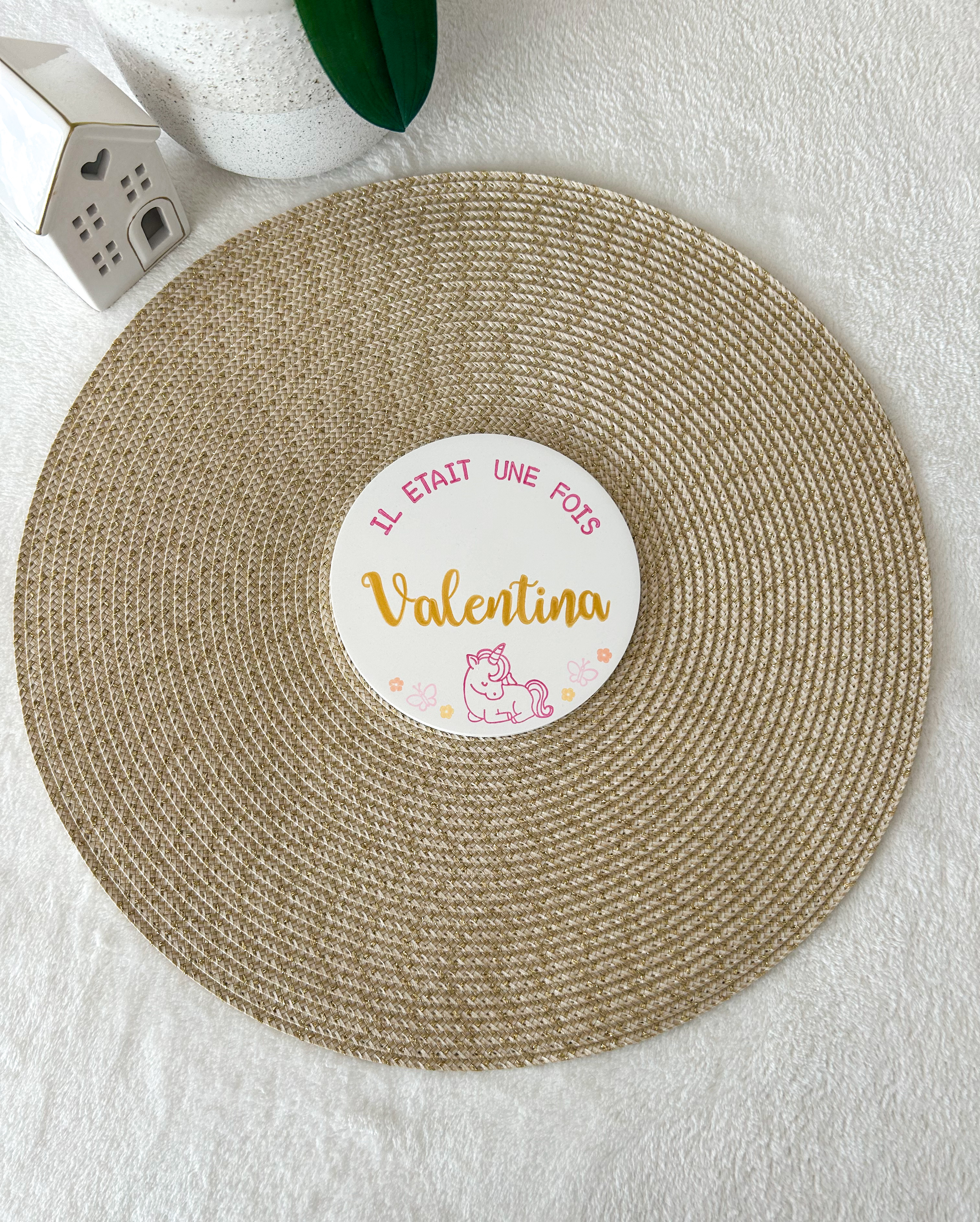 Carte naissance - LICORNE papillons