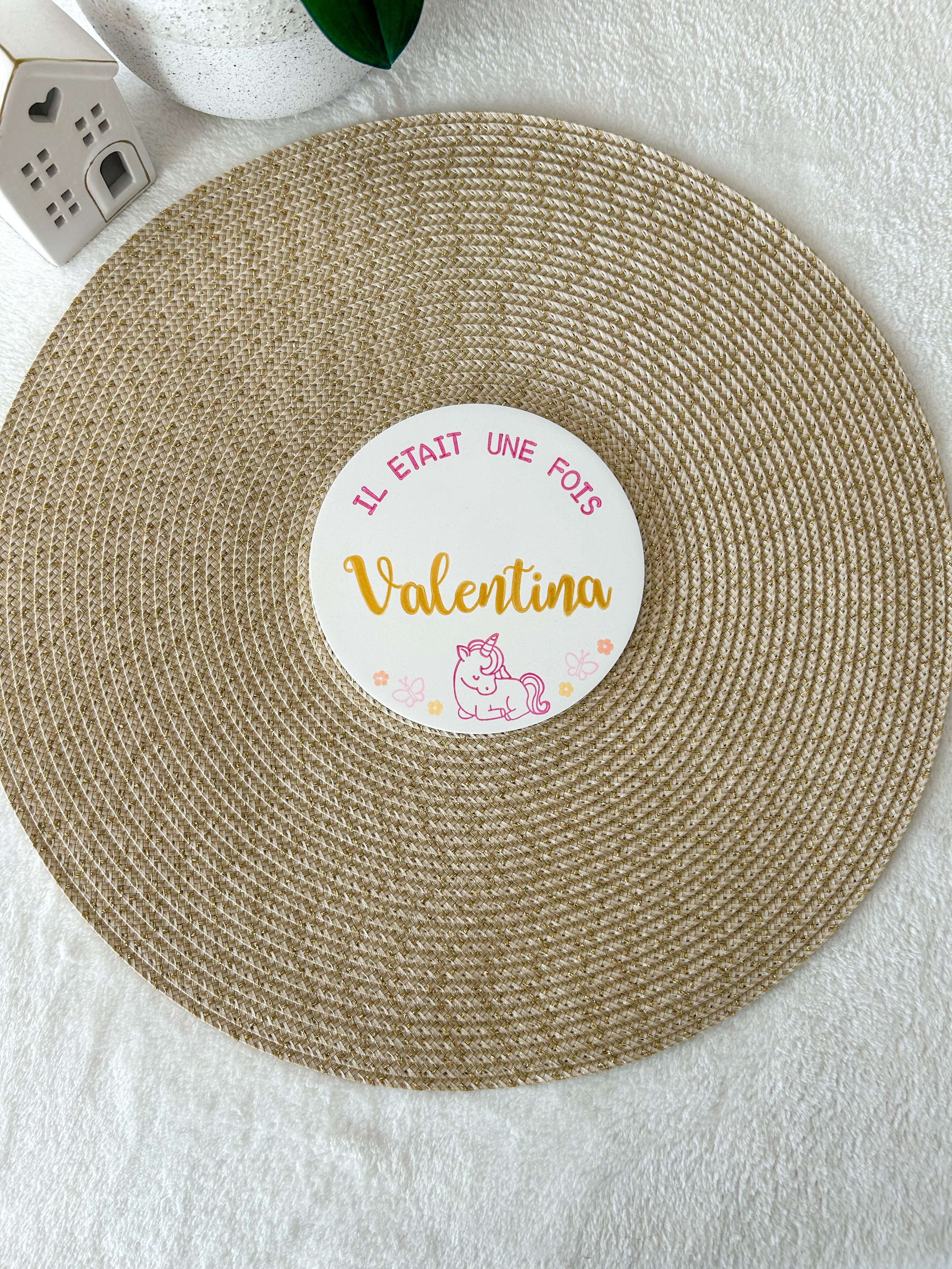 Carte naissance - LICORNE papillons