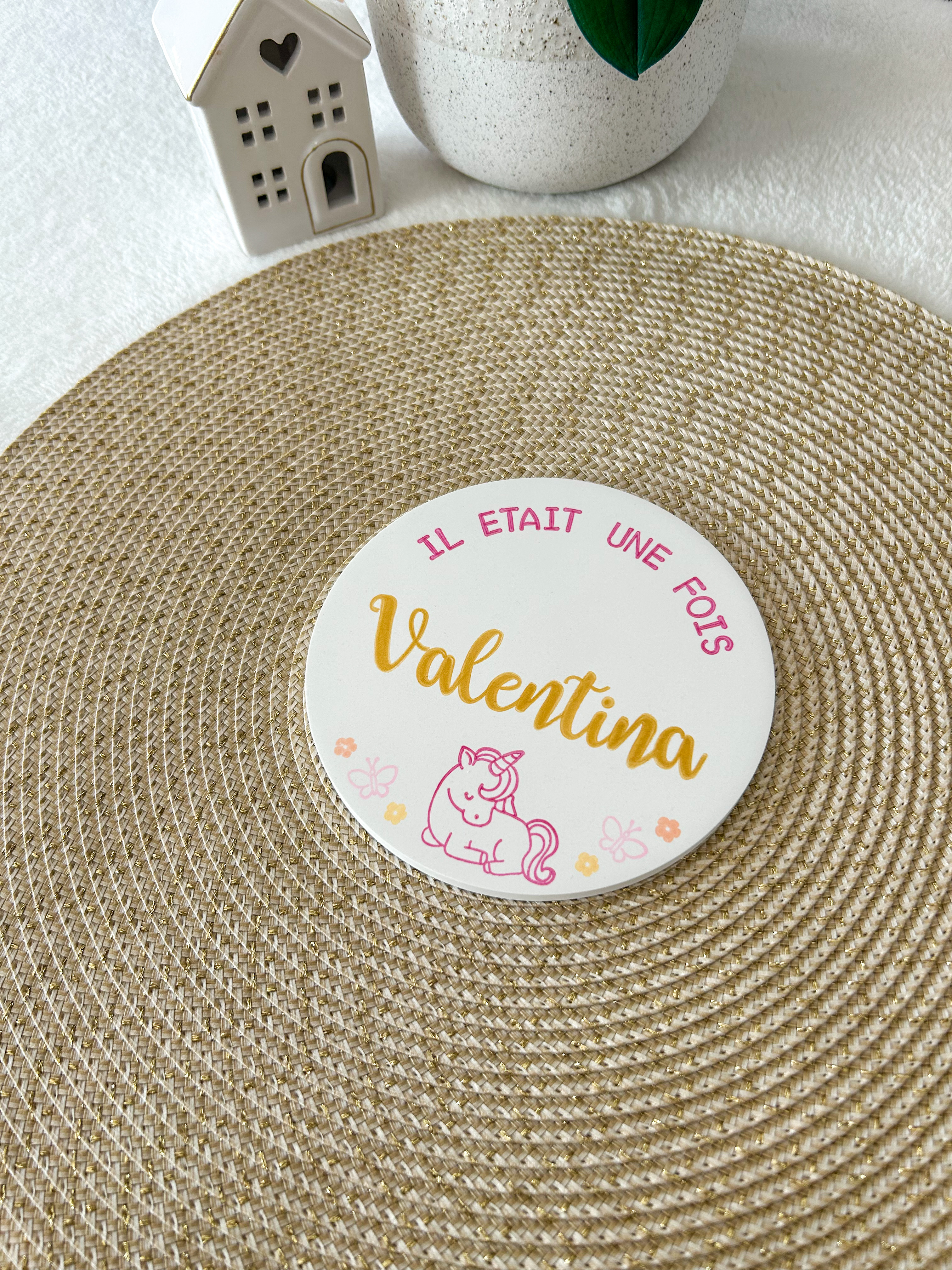 Carte naissance - LICORNE papillons