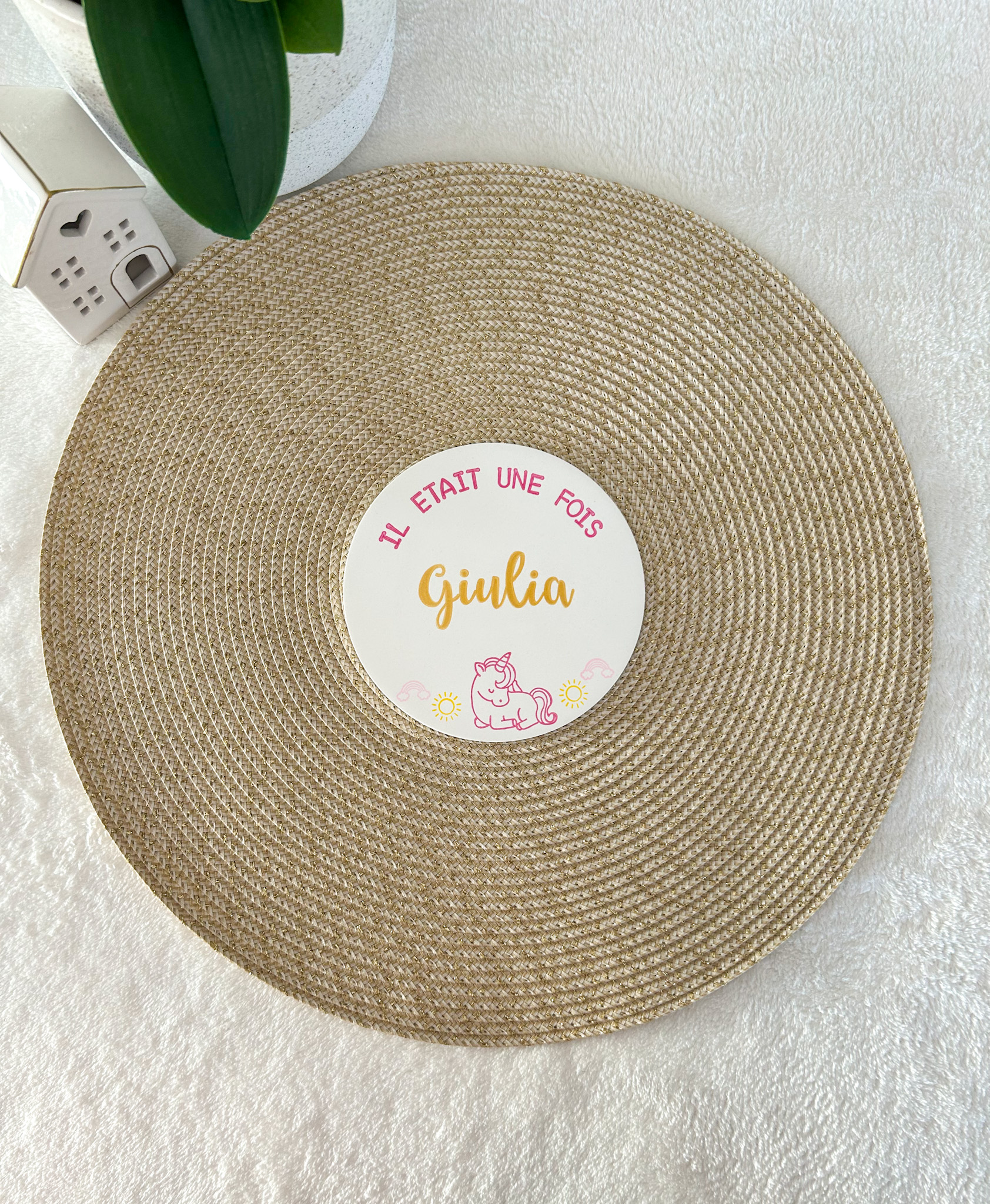 Carte naissance - LICORNE arc-en-ciel