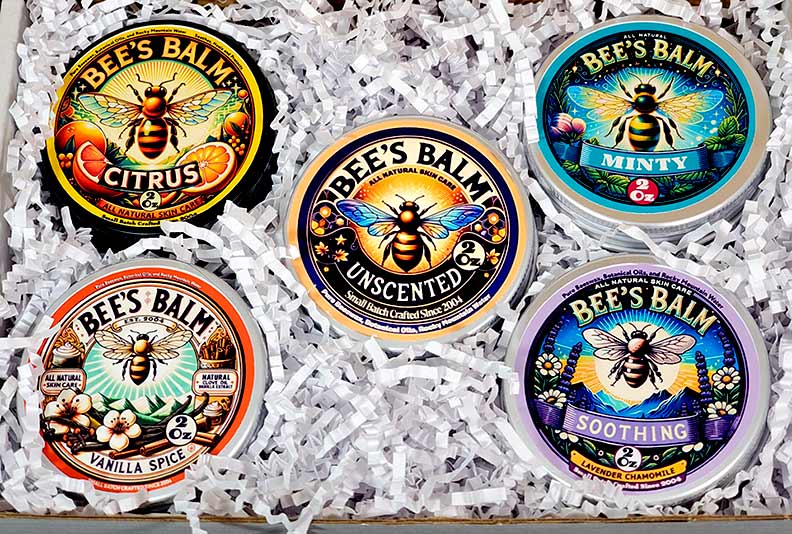 Bee's Balm - Complete 5 Tin Gift Set - 4 Fragrances + Unscented