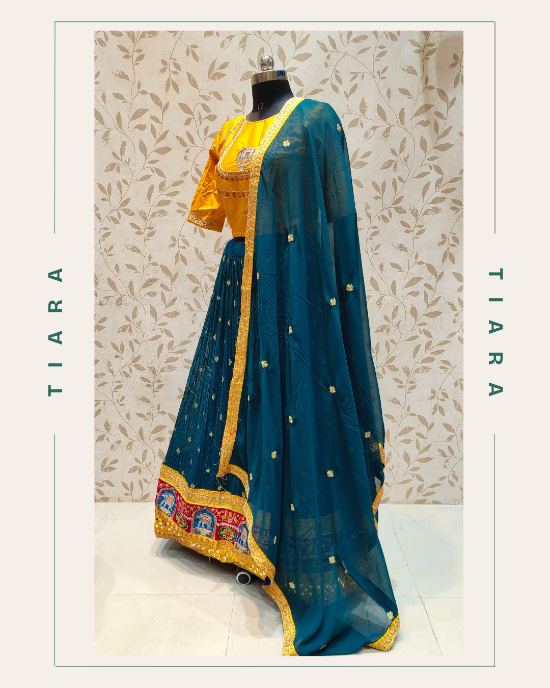  Regal Rajasthani Charm - Teal & Mustard Lehenga Set 19 