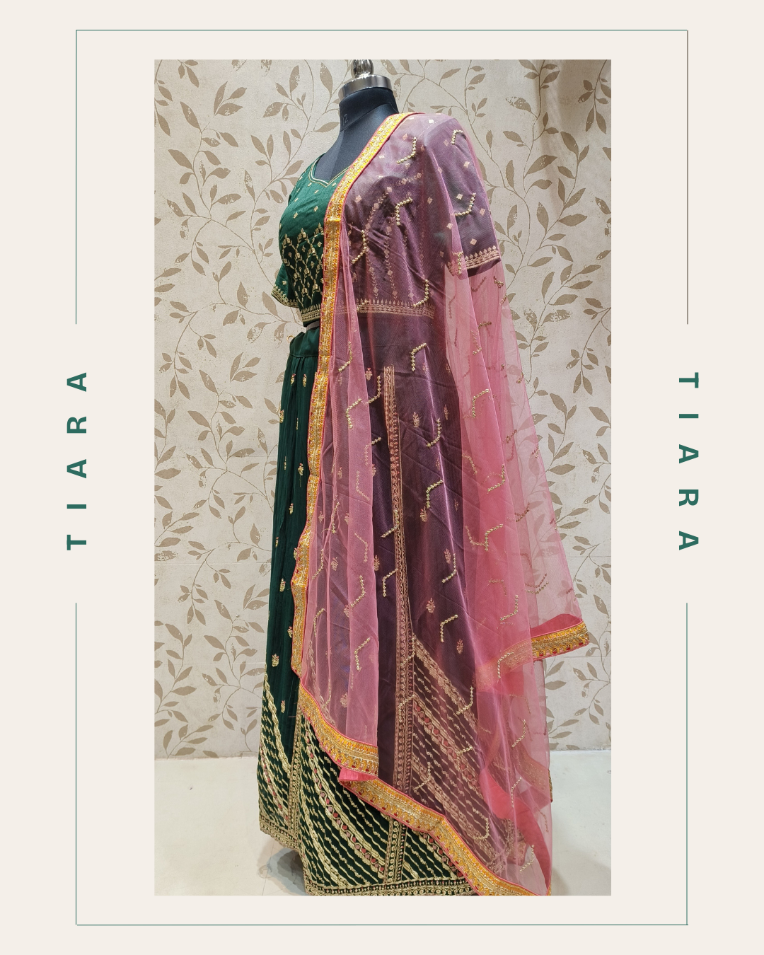 Emerald Elegance – Royal Green & Pink Lehenga Set 21 