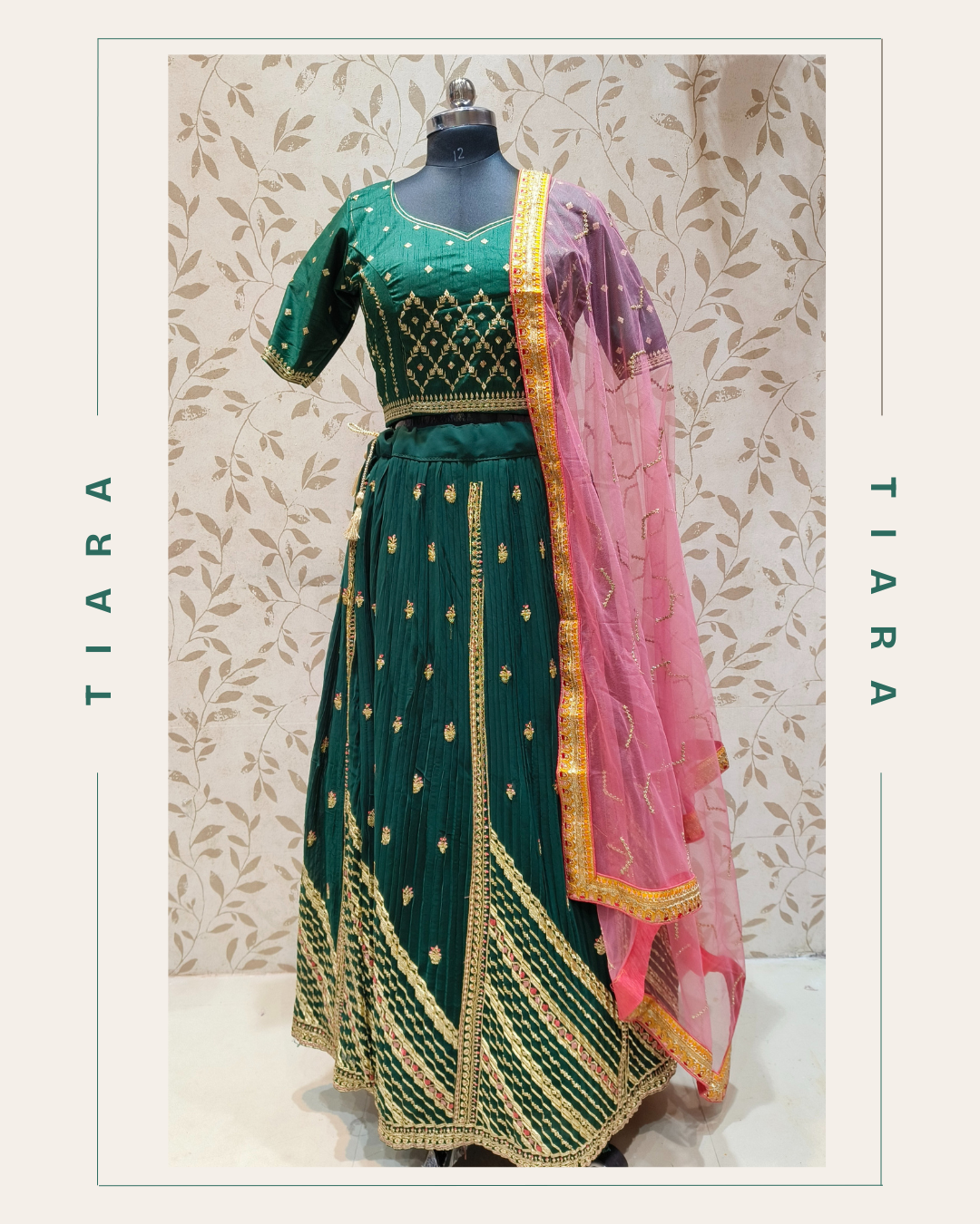 Emerald Elegance – Royal Green & Pink Lehenga Set 21 