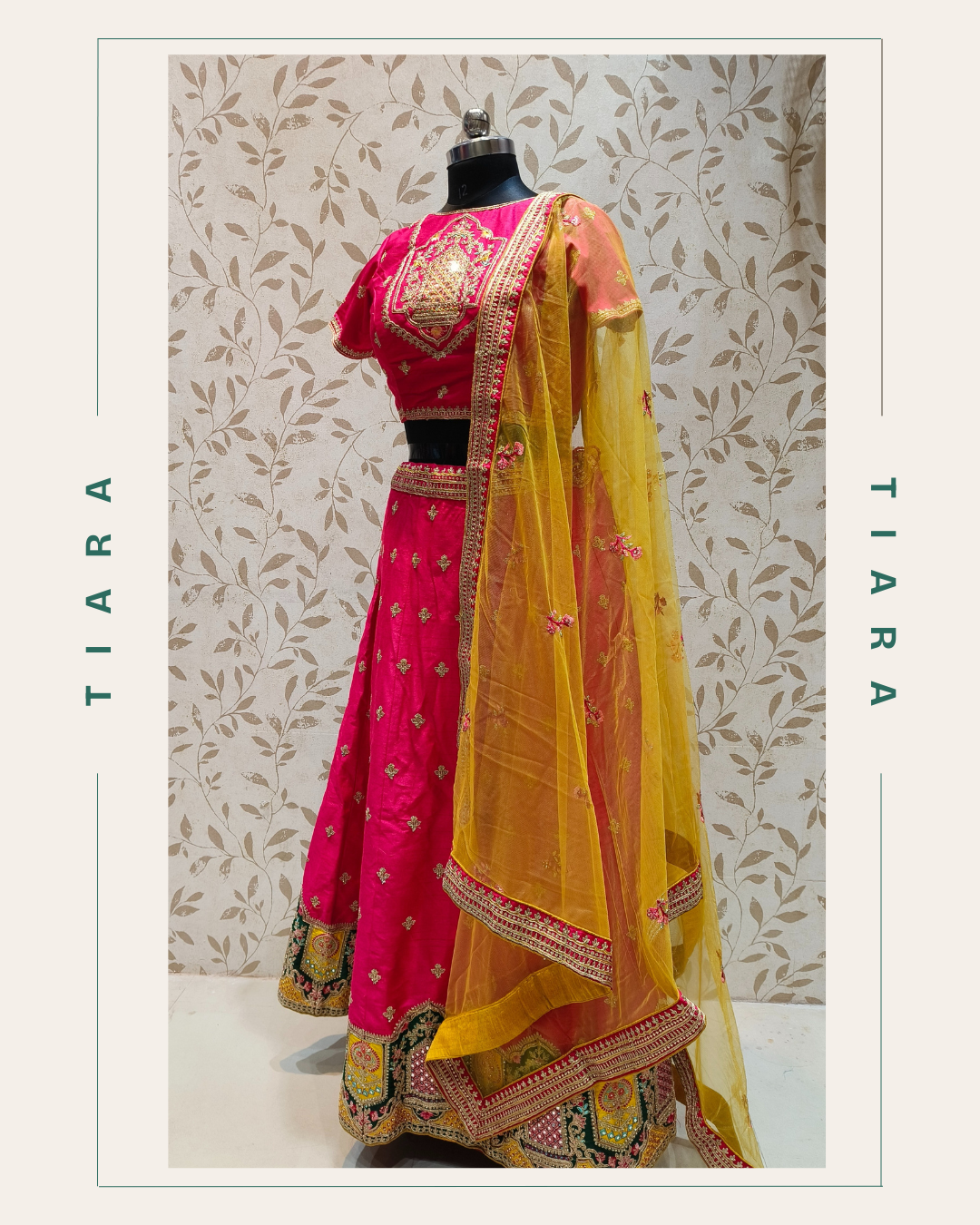 Royal Radiance – Rani Pink & Mustard Lehenga Set 22 