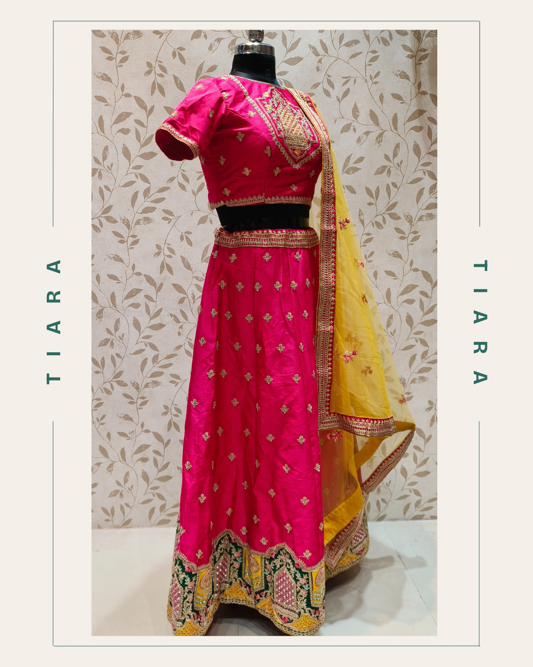 Royal Radiance – Rani Pink & Mustard Lehenga Set 22 