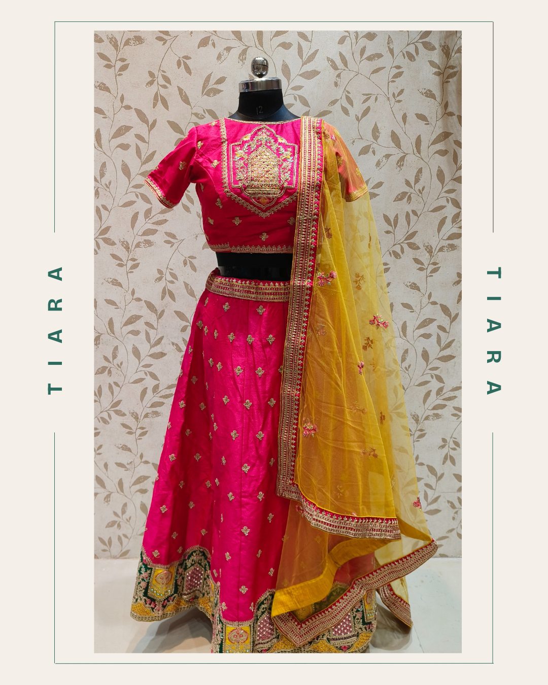 Royal Radiance – Rani Pink & Mustard Lehenga Set 22 