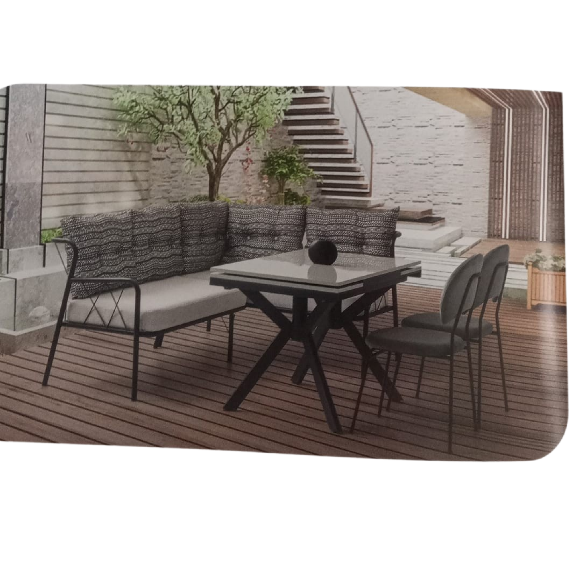 PETRA MASA AÇIK GRİ+159-1 CLASS KÖŞE KOLTUK+1375 SUNA SANDALYE