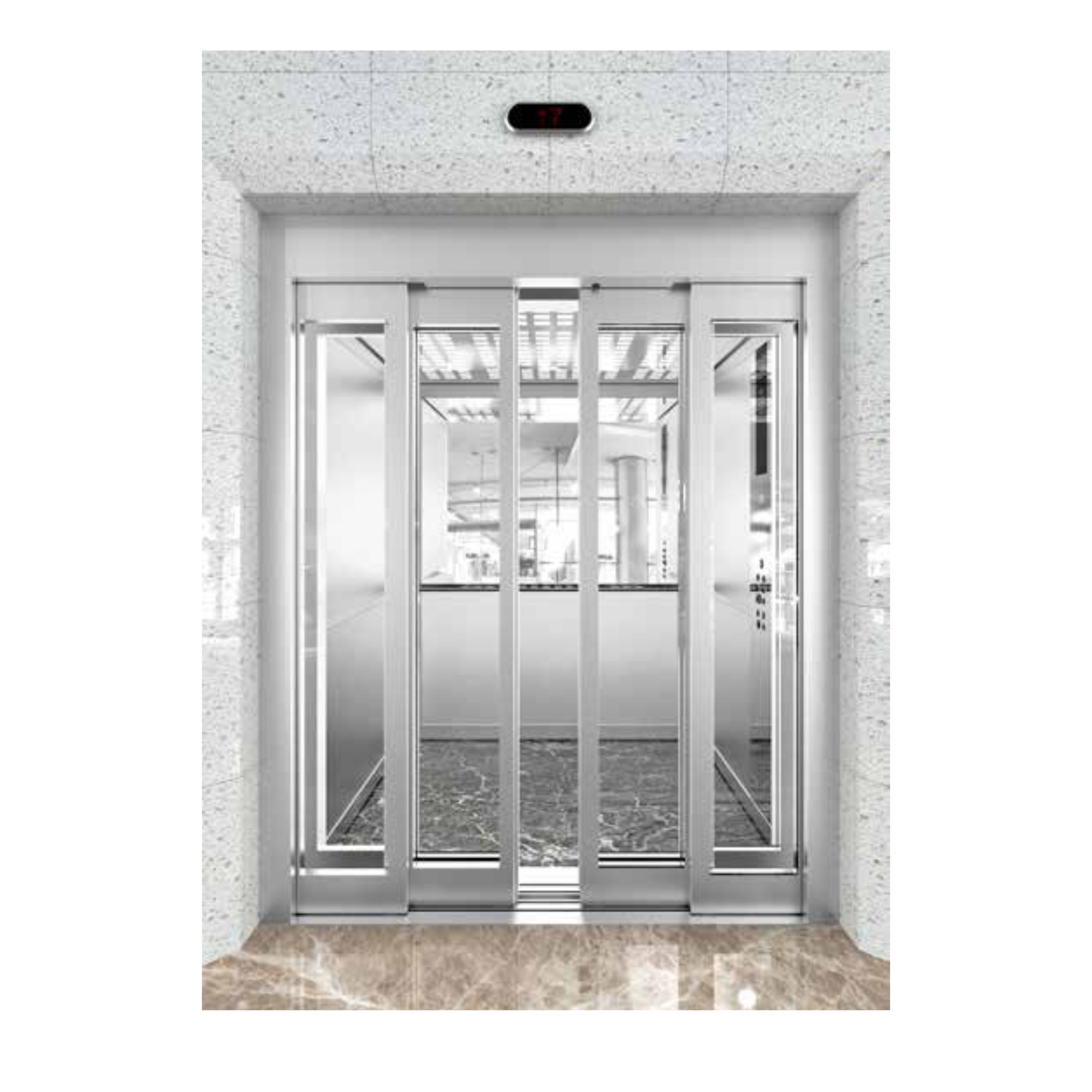 VONAK 4 PANEL ÇERÇEVELİ CAM MERKEZİ KAPI