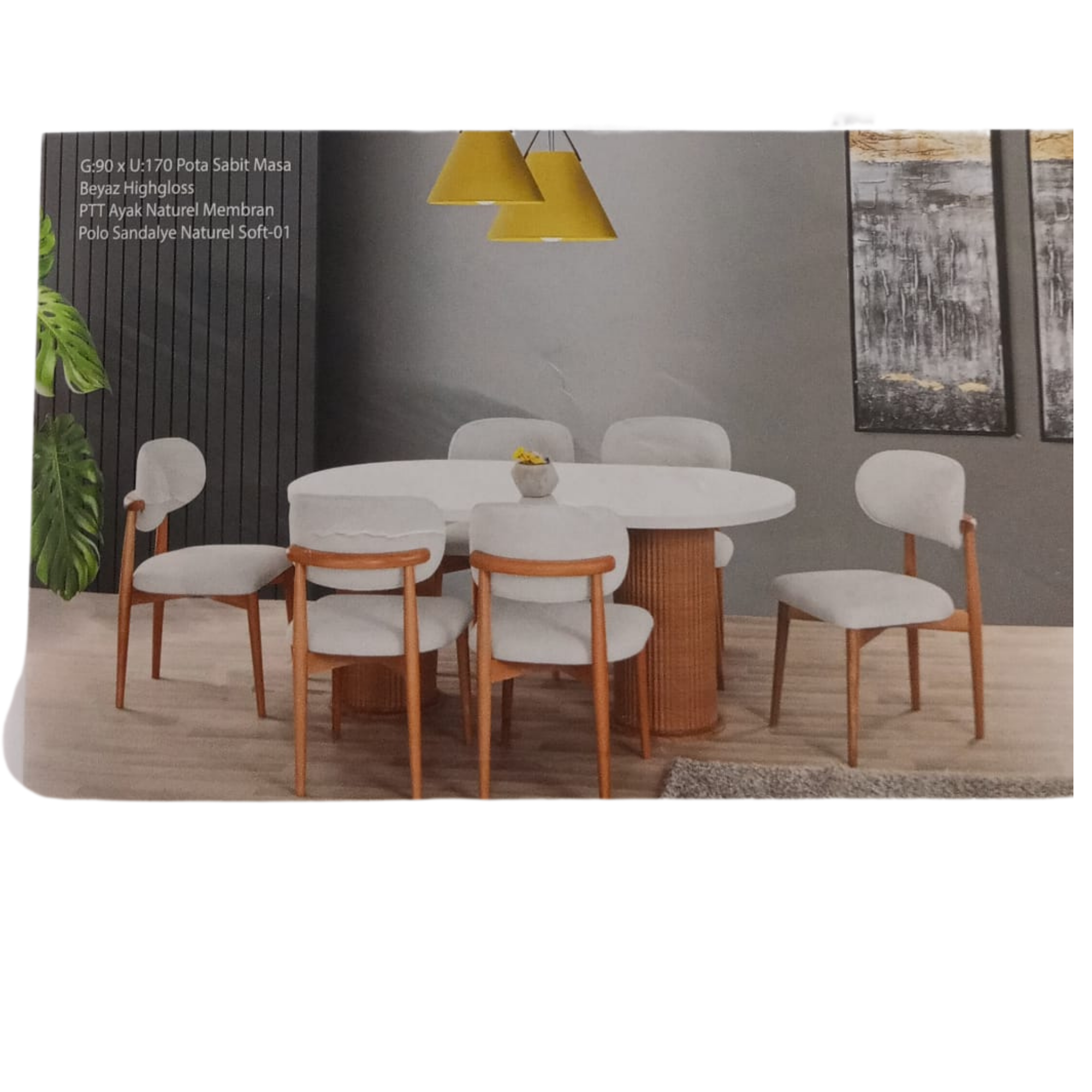 POTA SABİT MASA BEYAZ +POLO SANDALYE