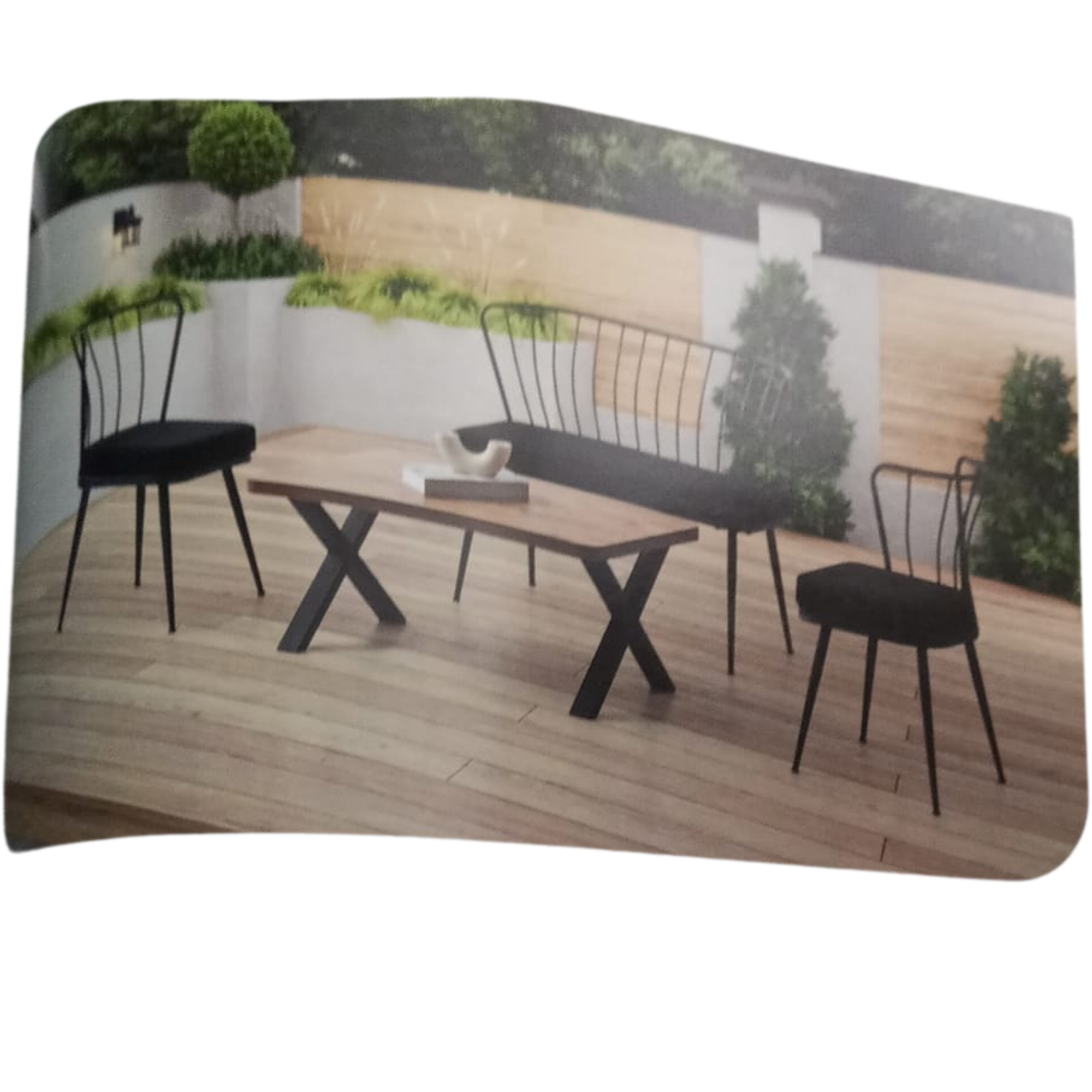 1510 GÜNEŞ ÇAY SETİ +435 GÜNEŞ SIRTLI BENCH+3GG GÜNEŞ SANDALYE + 963 MALTA ORTA SEHBA 