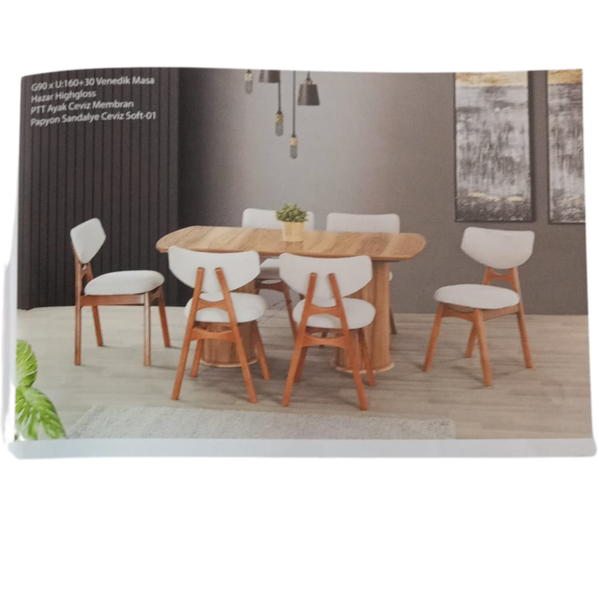 VENEDİK MASA+ PAPYON SANDALYE CEVİZ