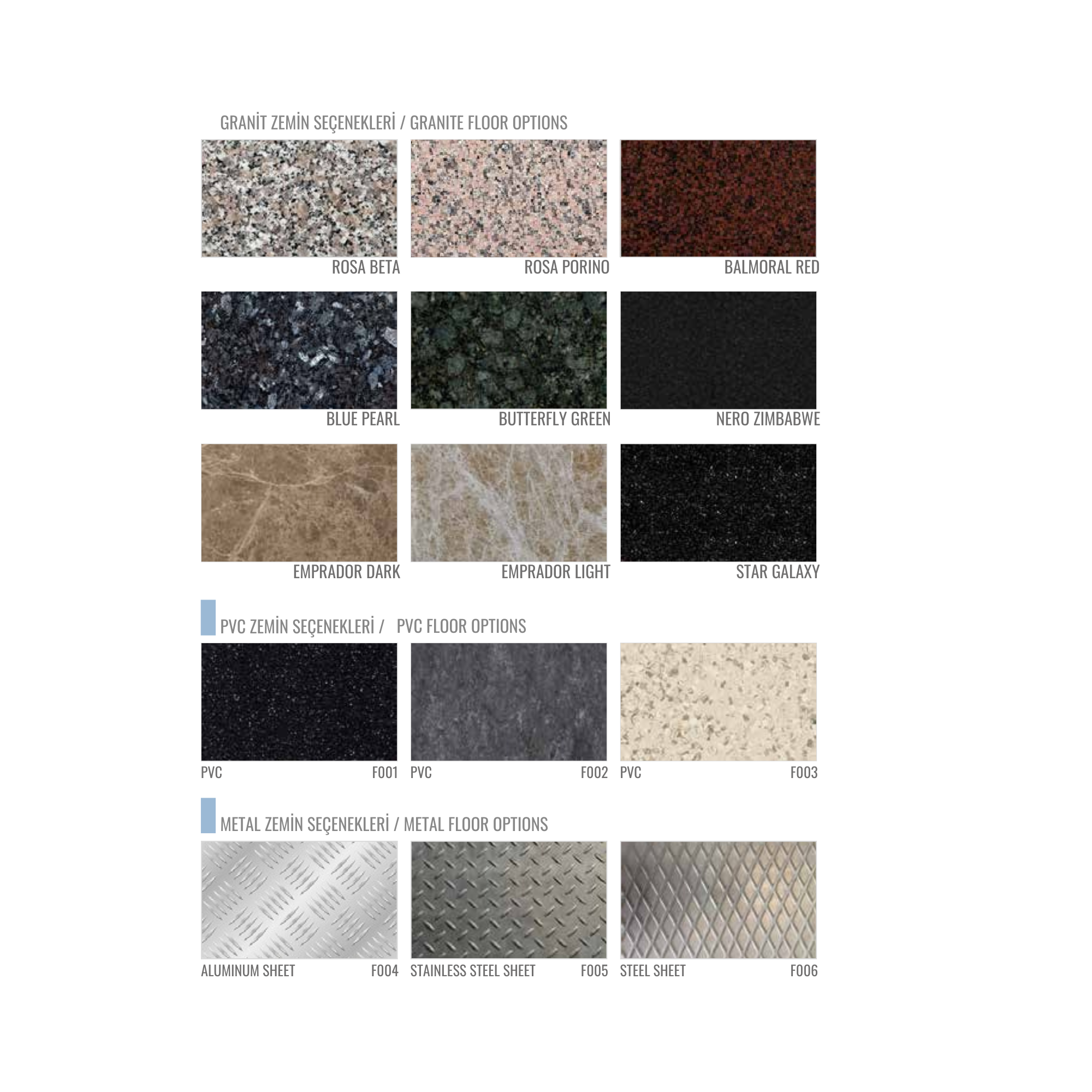 ZEMİN SEÇENEKLERİ