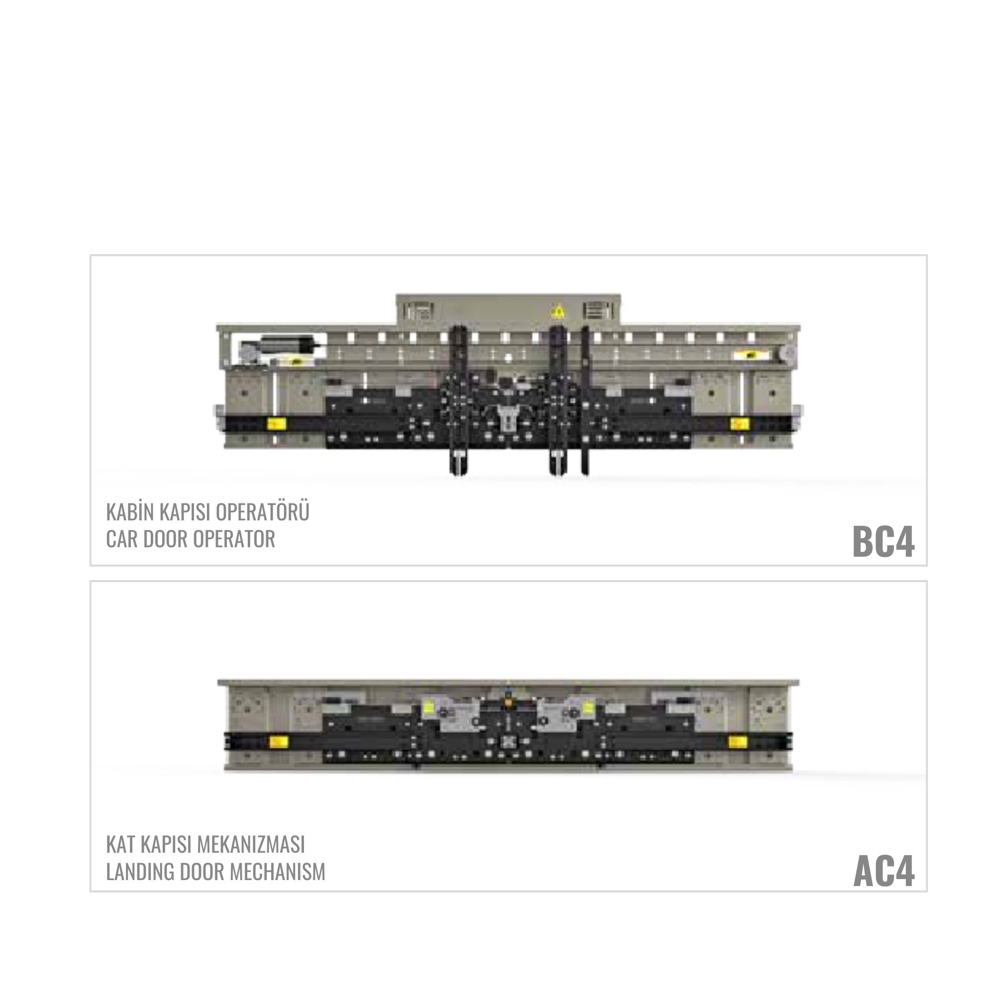 VONAK 4 PANEL ÇERÇEVELİ CAM MERKEZİ KAPI