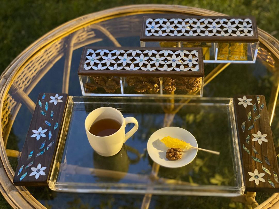 Damascene Jasmine Tray