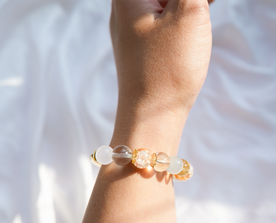 “Fire Essence” Love & Wealth Spell Crystal Bracelet with Aries charm