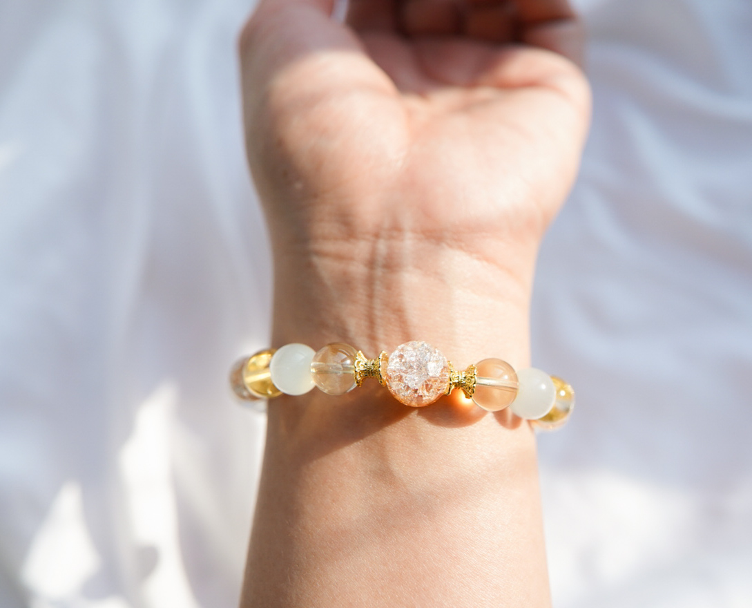 “Fire Essence” Love & Wealth Spell Crystal Bracelet with Aries charm