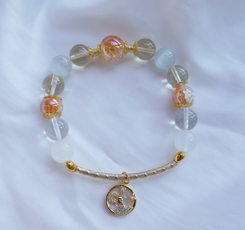 “Fire Essence” Love & Wealth Spell Crystal Bracelet with Aries charm