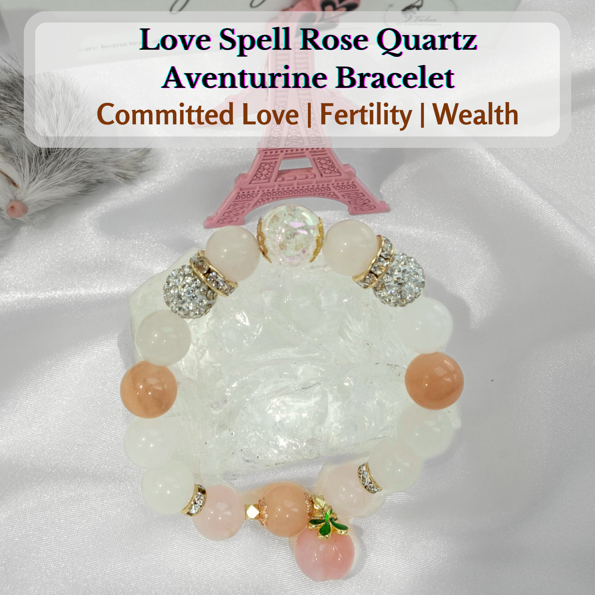 “Love Blossoms” : Love Spell Rose Quartz Aventurine Bracelet 