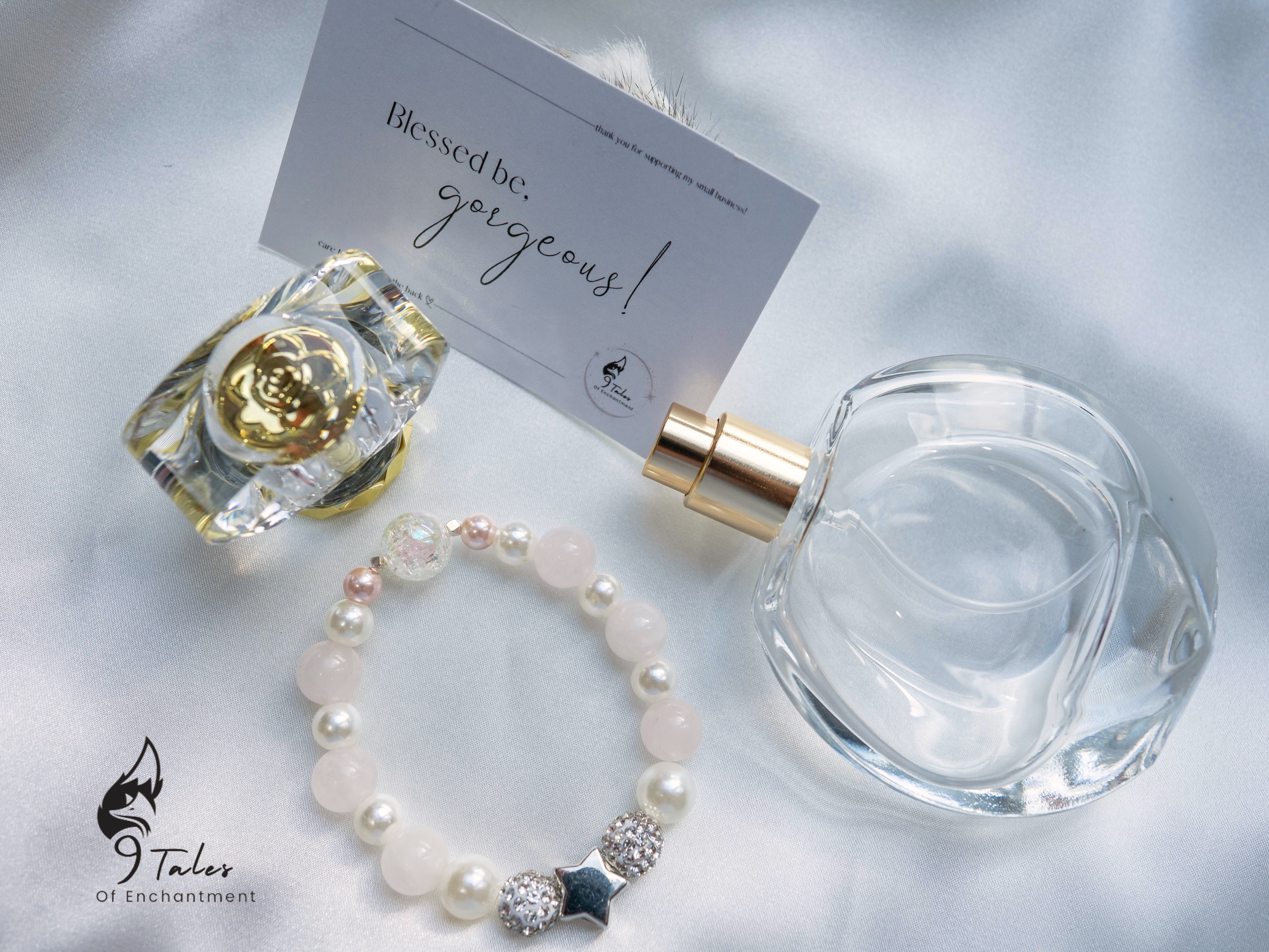 “Starlight" : Aphrodite and Nine Tailed Fox Deity Magick Spelled Crystal Bracelet