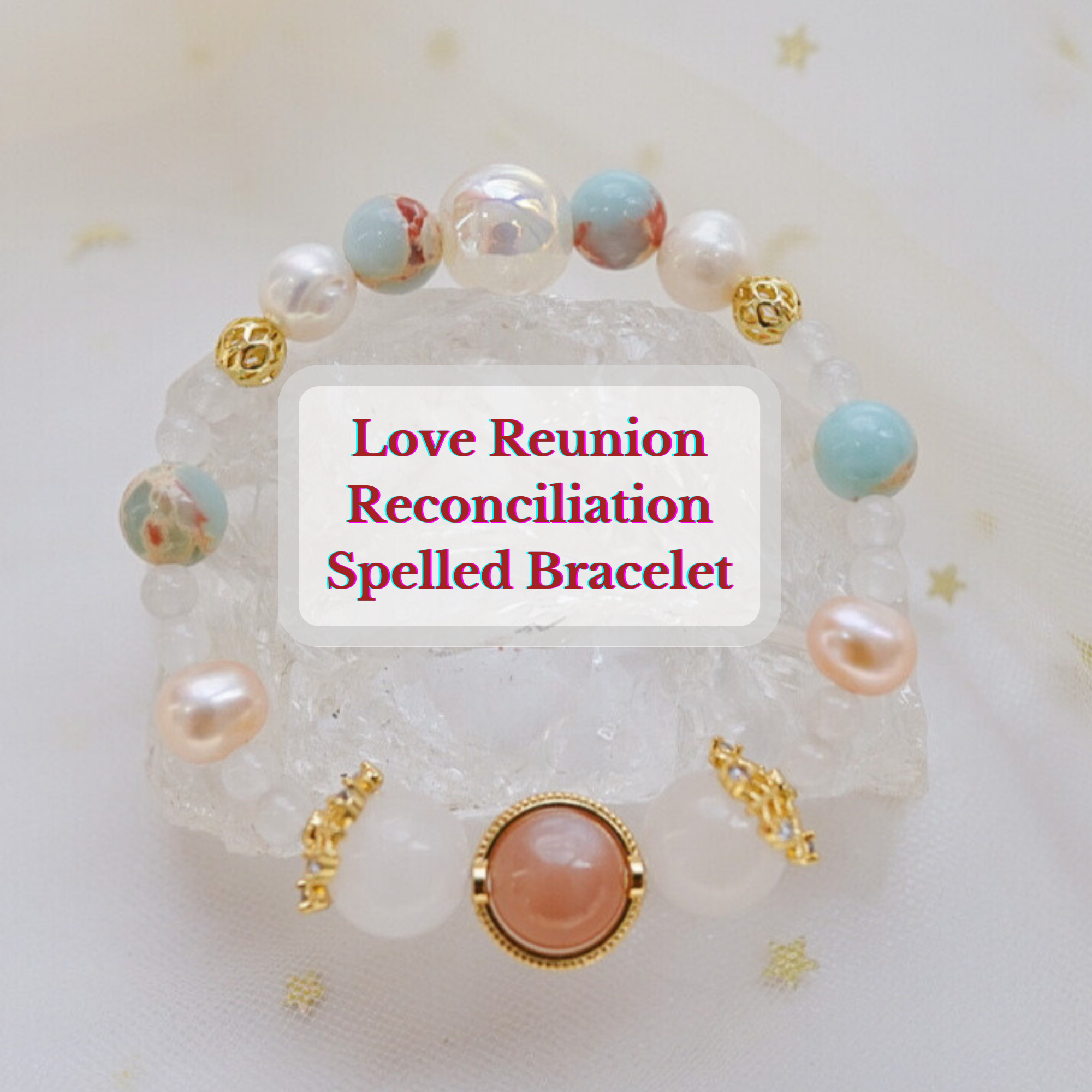 “Seafoam Celestine ” : Lady Aphrodite Love Reconciliation & LDR Reunion Spell Bracelet