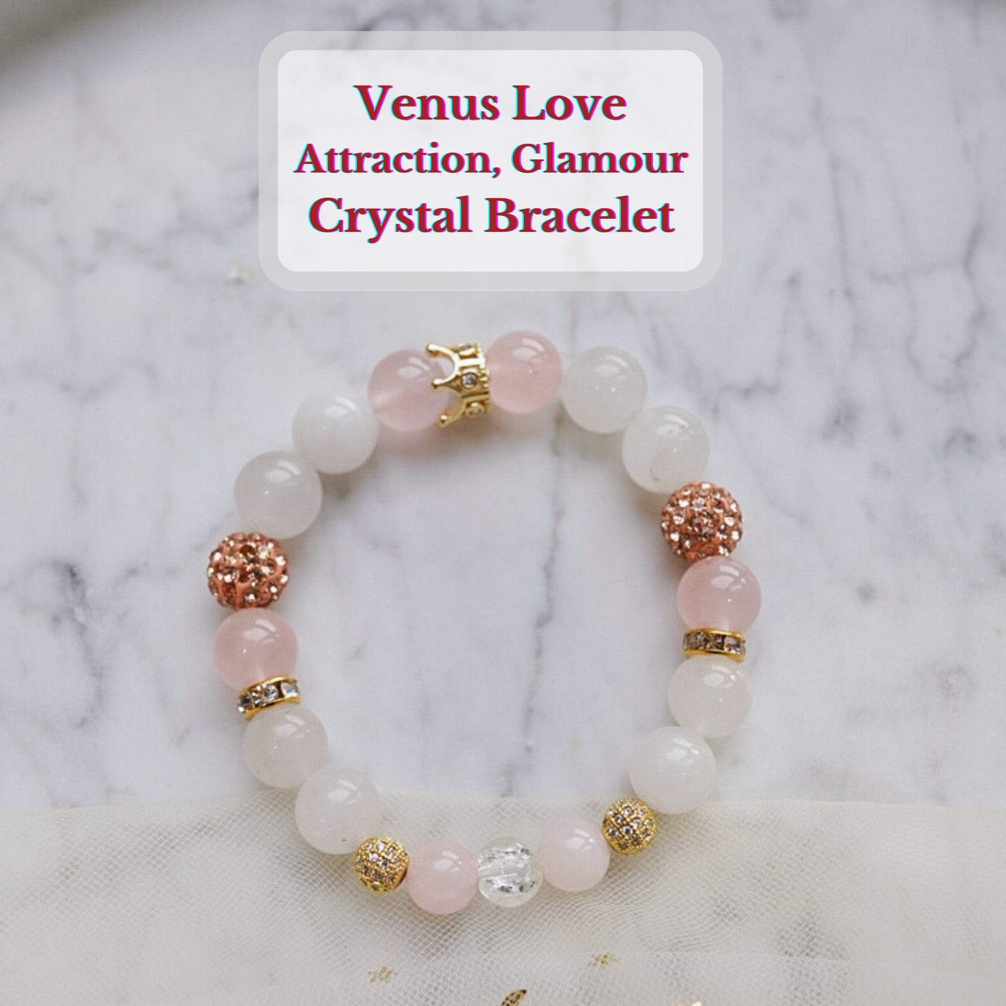 “Knight of Adoration": Goddess Venus Love Spell All-Natural Crystals Bracelet 