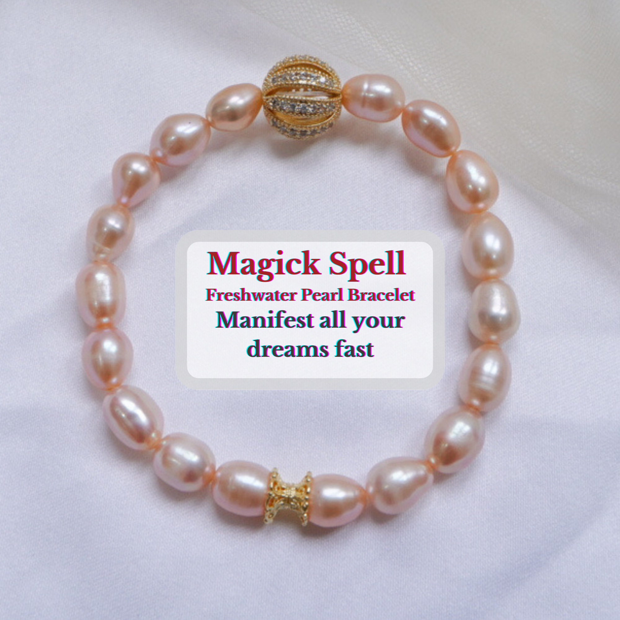 "The World" : Manifestation Accelerator Pink Freshwater Pearl Bracelet 