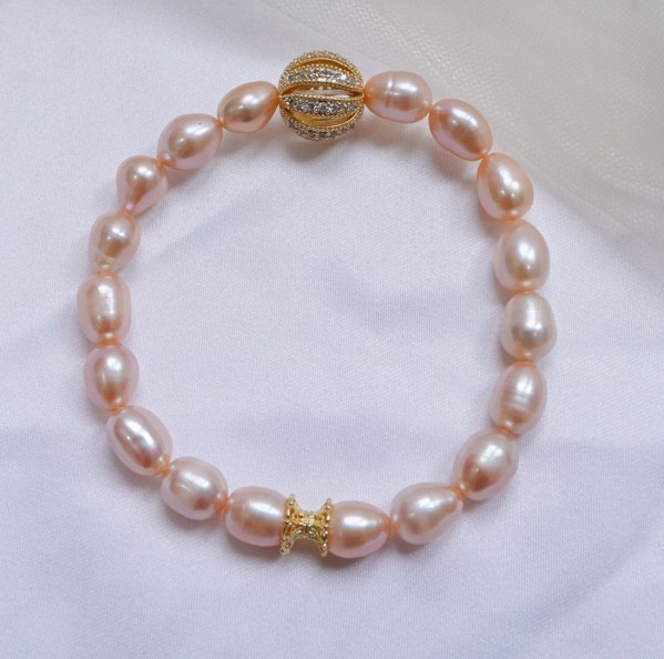 "The World" : Manifestation Accelerator Pink Freshwater Pearl Bracelet 