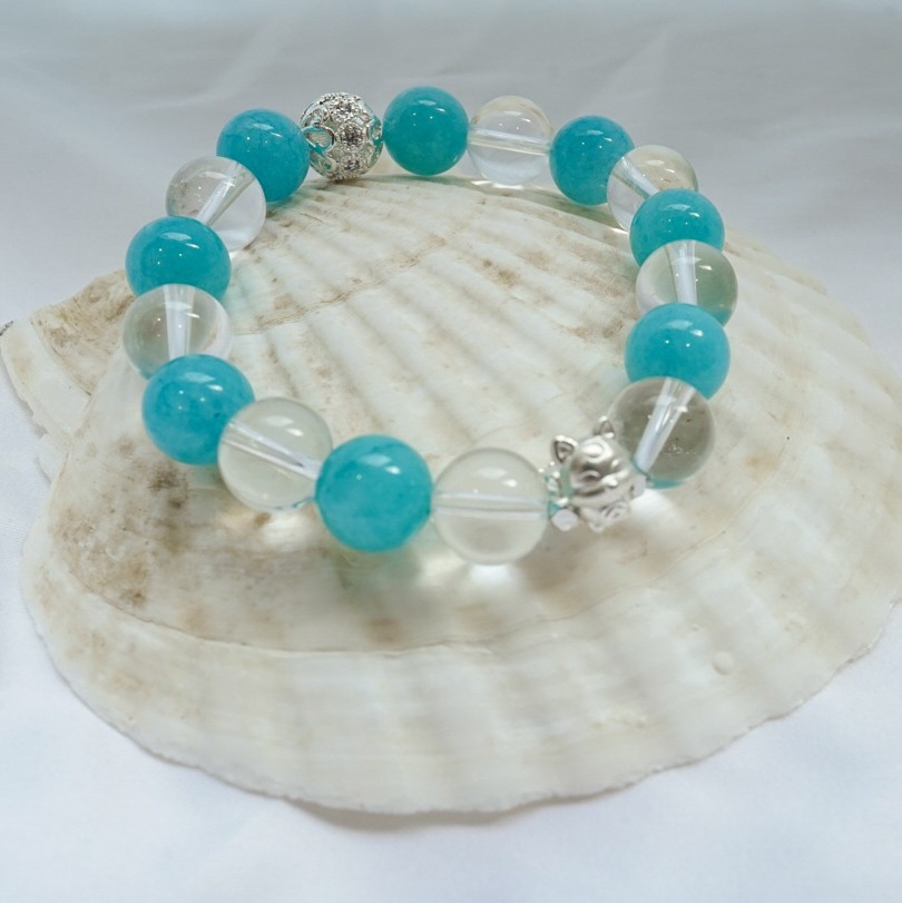 "Foxy Brew" : Manifestation Accelerator Aquamarine Bracelet |  | Attract Love and Money | Manifest luck in sales