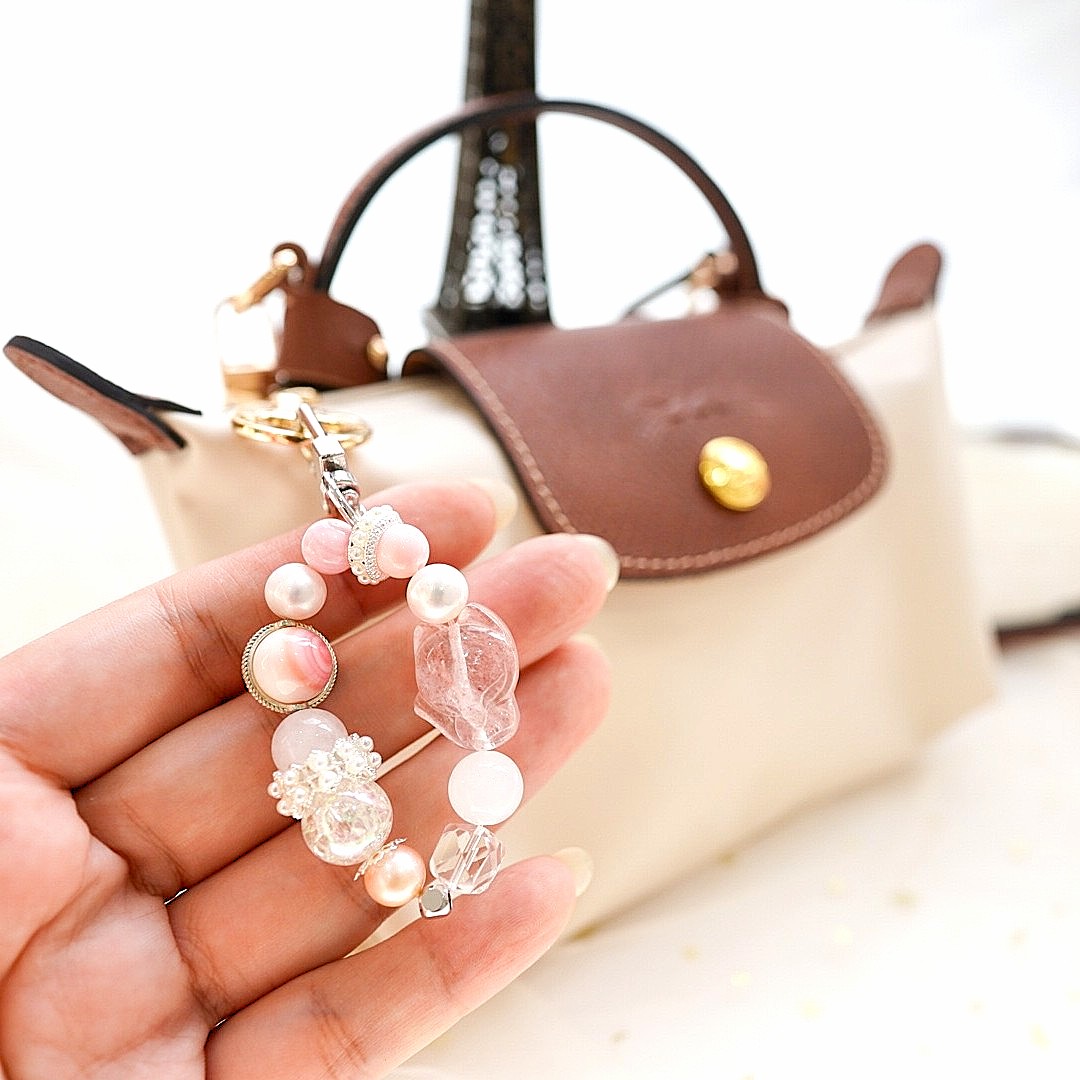 “Lumina Fox Heart" : Strawberry Quartz Bag Charm 