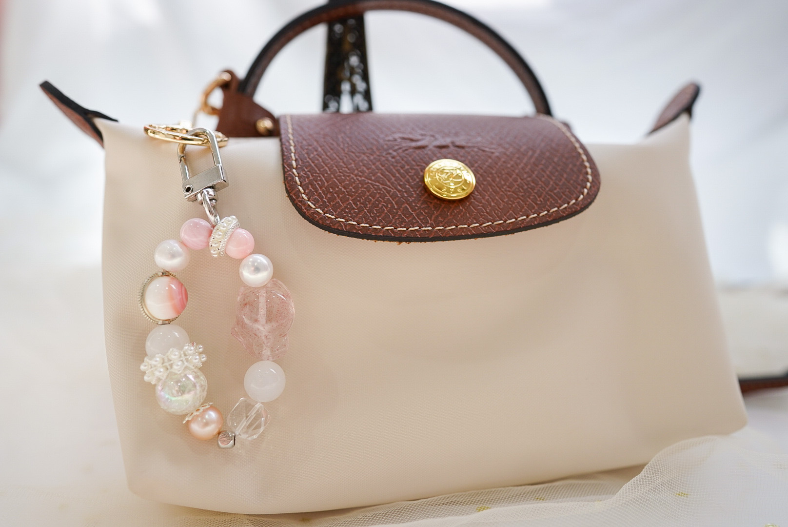 “Lumina Fox Heart" : Strawberry Quartz Bag Charm 