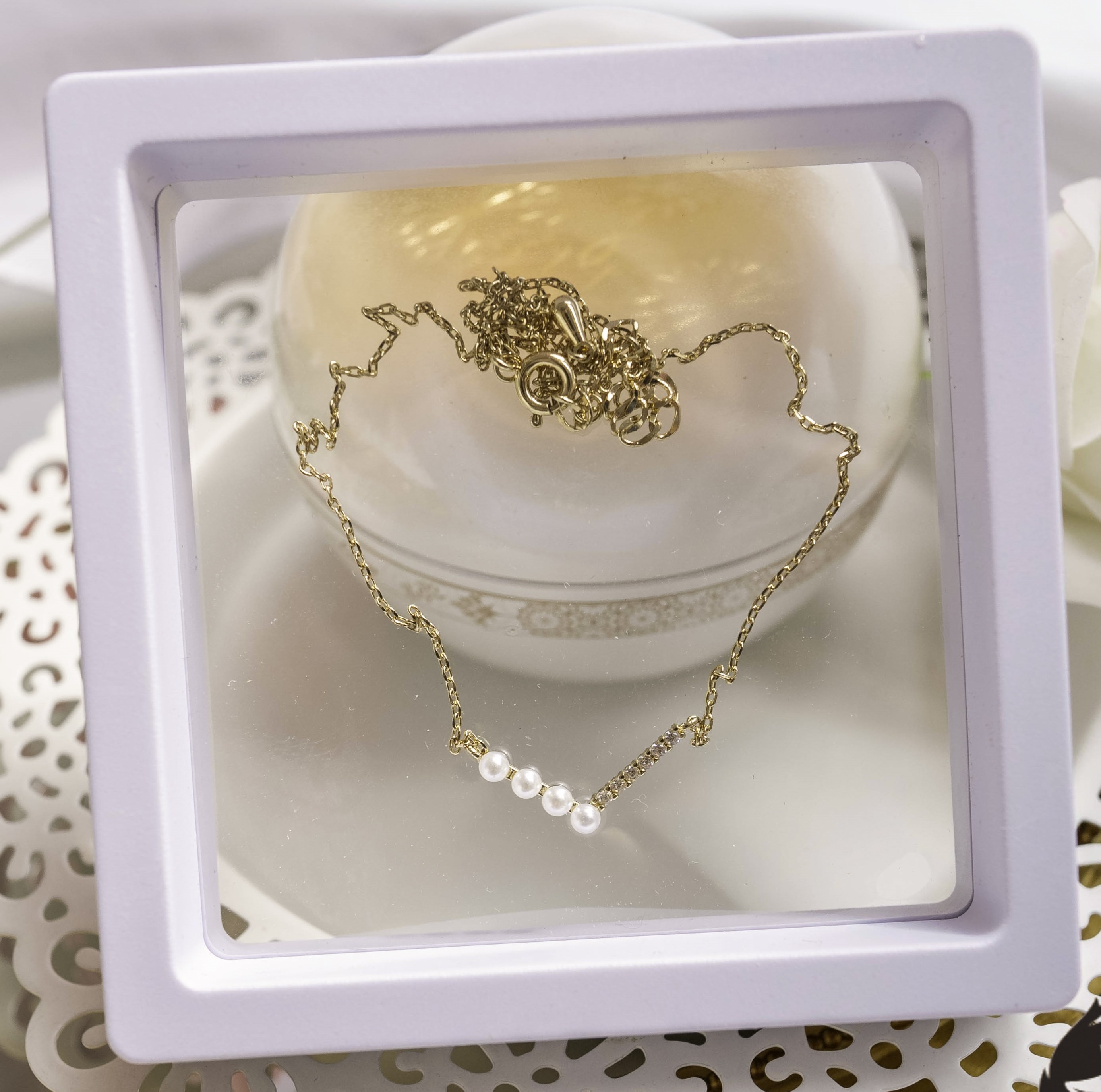 "Hikari no Tama" : Soulmate Mini Pearl 14K Gold-plated Necklace
