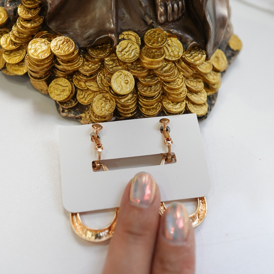 Fortune’s Radiance Gold Loop Earrings (Clip-on)