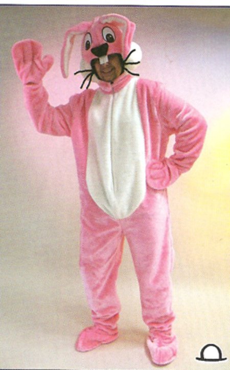 Location mascotte de lapin rose